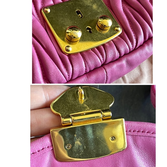 MIU MIU Miu Coffer pink matelasse nappa leather handbag crossbody bag w/dust bag - Picture 16 of 16